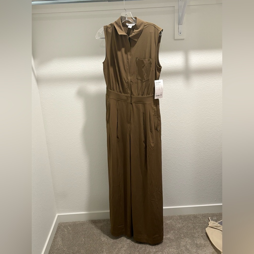 Athletes Brooklyn Heights Wide Leg Jumpsuit Olive Green NWT - Picture 4 of 10